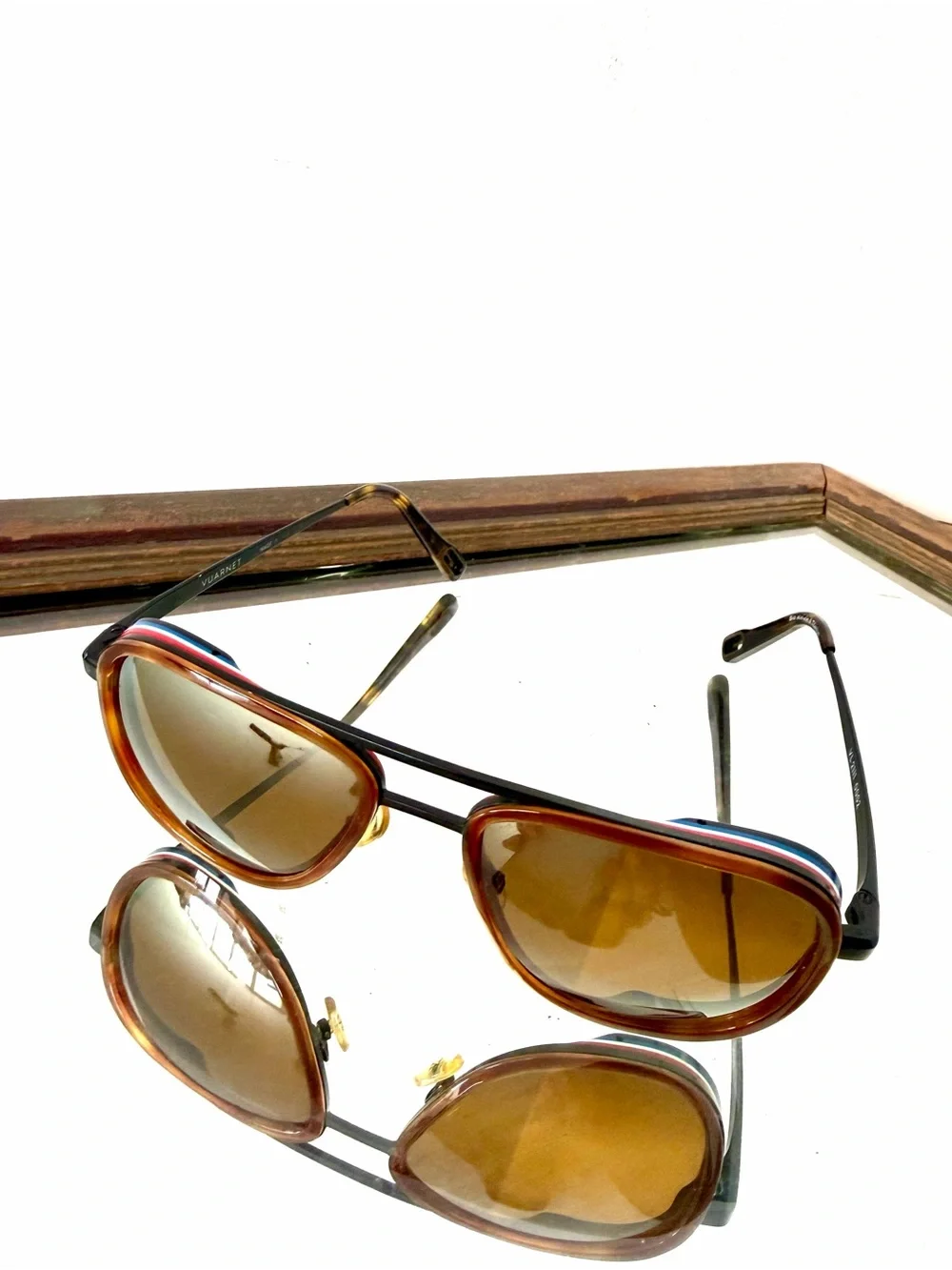 Vuarnet Glacier VL2111 0002 Tortoise Tri-Color Pilot Sunglasses France